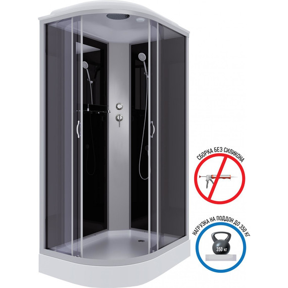 Душевая кабина Niagara Classic 120x80 см NG-3512-14R, серебро/тонированное (безсиликоновая сборка) фото 2