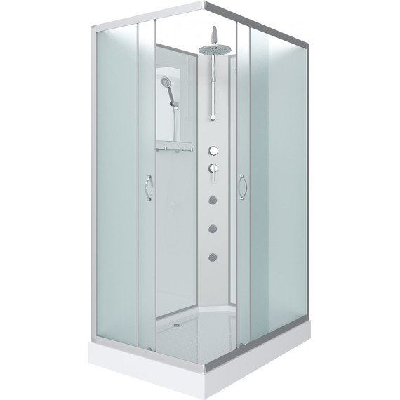 Гидробокс Niagara Classic 90x70 см NG-43975-14QBKTG, серебро/матовое (безсиликоновая сборка) фото 