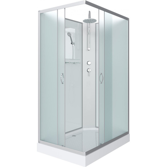 Душевая кабина Niagara Classic 120x80 см NG-43285-14QBKT, серебро/матовое (безсиликоновая сборка) фото 