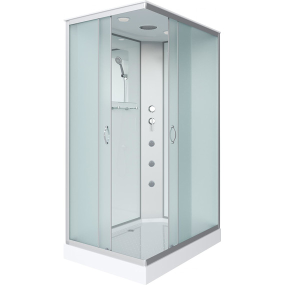 Гидробокс Niagara Classic 120x80 см NG-43285-14QG, серебро/матовое (безсиликоновая сборка) фото 