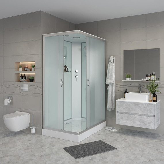 Душевая кабина Niagara Classic 100x80 см NG-43085-14Q, серебро/матовое (безсиликоновая сборка) фото 3