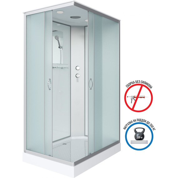 Душевая кабина Niagara Classic 90x70 см NG-43975-14Q, серебро/матовое (безсиликоновая сборка) фото 2