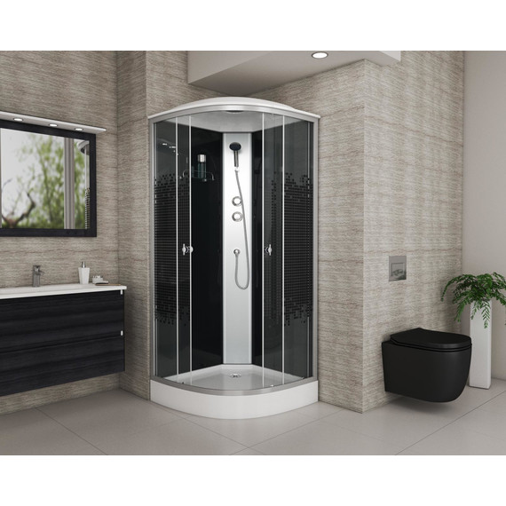 Душевая кабина Niagara Eco 100x100 см NG-4502-14, хром матовый/узор (безсиликоновая сборка) фото 3