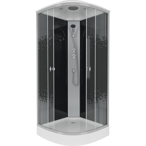 Душевая кабина Niagara Eco 100x100 см NG-4502-14, хром матовый/узор (безсиликоновая сборка) фото 2