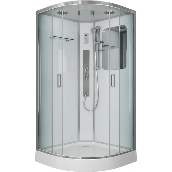 Гидробокс Niagara Premium 100x100 см NG-6002-01G, хром/прозрачное (безсиликоновая сборка) фото 