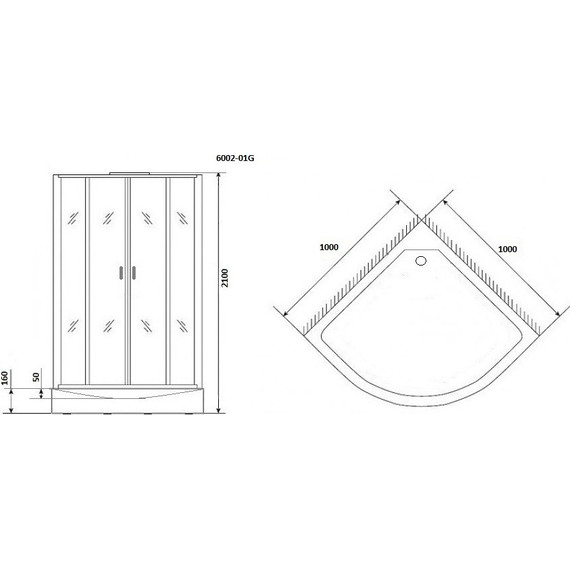Гидробокс Niagara Premium 100x100 см NG-6002-01G, хром/прозрачное (безсиликоновая сборка) фото 3