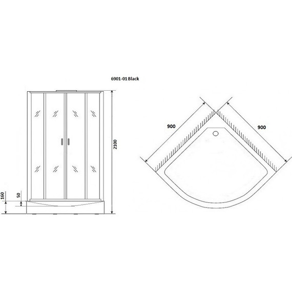 Душевая кабина Niagara Premium 100x100 см NG-6902-01 BLACK, матовый черный/тонированное (безсиликоновая сборка) - 3 Душевая кабина Niagara Premium 100x100 см NG-6902-01 BLACK, матовый черный/тонированное (безсиликоновая сборка) фото 3