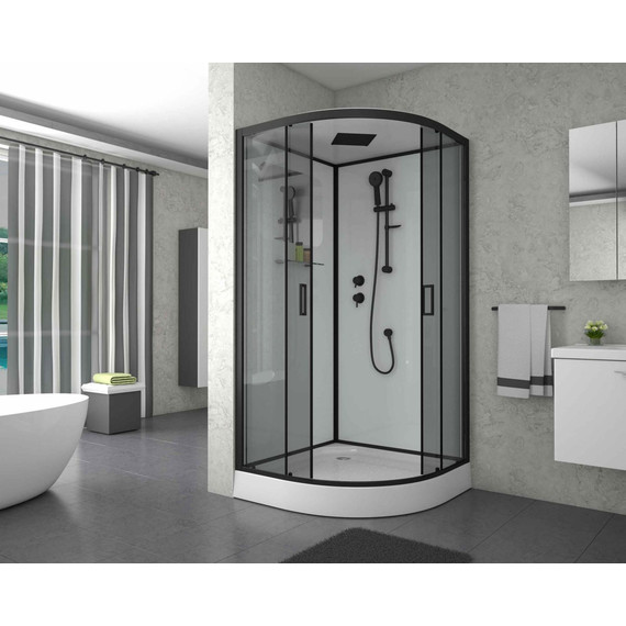 Душевая кабина Niagara Premium 100x100 см NG-6902-01 BLACK, матовый черный/тонированное (безсиликоновая сборка) - 2 Душевая кабина Niagara Premium 100x100 см NG-6902-01 BLACK, матовый черный/тонированное (безсиликоновая сборка) фото 2