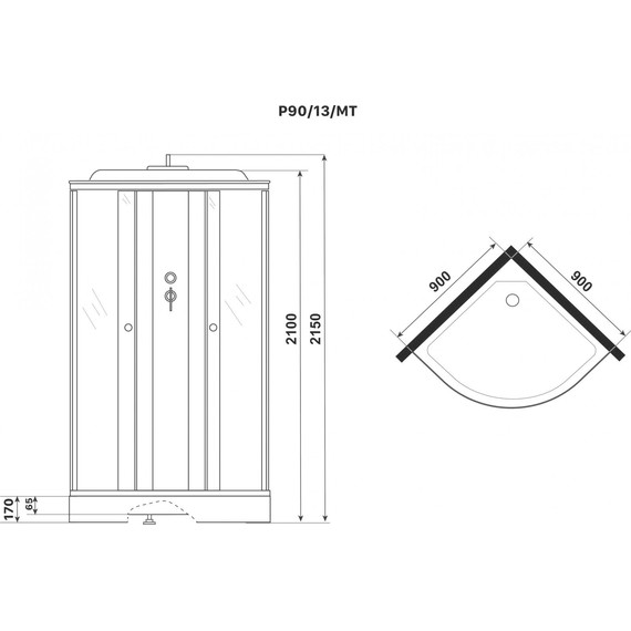 Душевая кабина Niagara Promo 90x90 см P90/13/MT, белый/матовое (безсиликоновая сборка) - 4 Душевая кабина Niagara Promo 90x90 см P90/13/MT, белый/матовое (безсиликоновая сборка) фото 4