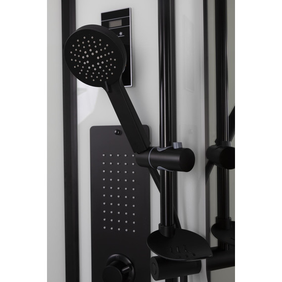 Гидробокс Niagara Premium 100x100 см NG-6902-01G BLACK, матовый черный/тонированное фото 6