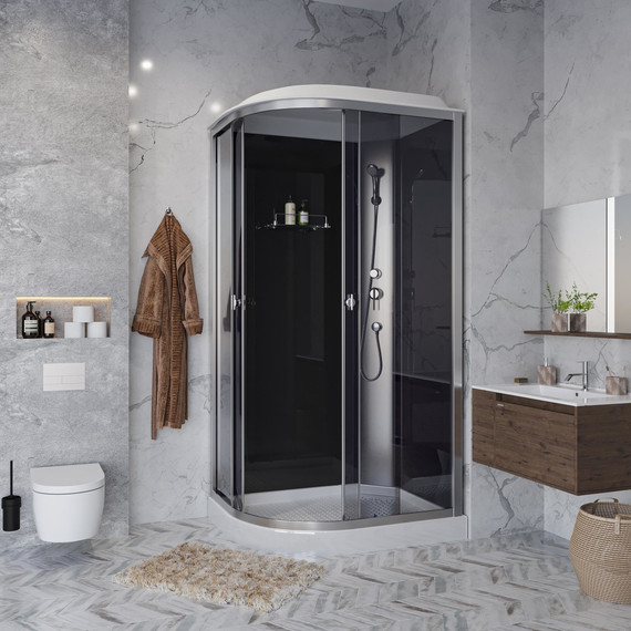 Душевая кабина Niagara Eco 120x80 см E120/80/13R/TN, хром матовый/тонированное (безсиликоновая сборка) фото 3