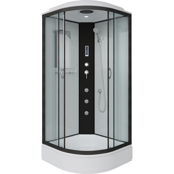Гидробокс Niagara Classic 100x100 см NG-6702-14F, чёрный/прозрачное (безсиликоновая сборка) фото 