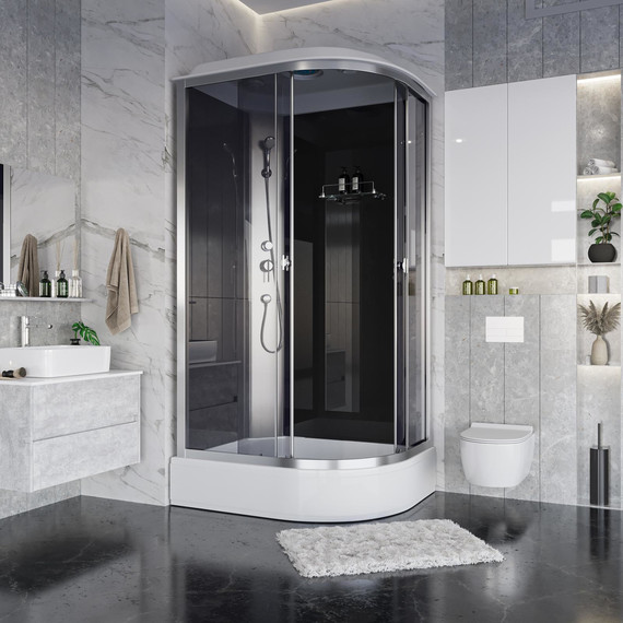 Душевая кабина Niagara Eco 120x80 см E120/80/26L/TN, хром матовый/тонированное (безсиликоновая сборка) фото 3