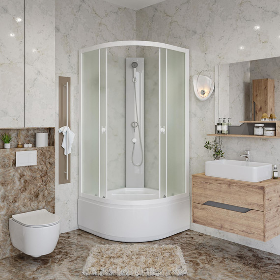 Душевая кабина Niagara Promo 90x90 см P90/40/MT/BK, белый/матовое (безсиликоновая сборка) фото 3