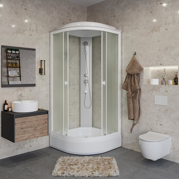 Душевая кабина Niagara Promo 80x80 см P80/26/MT, белый/матовое (безсиликоновая сборка) фото 4