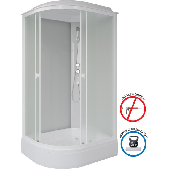 Душевая кабина Niagara Promo 90x80 см P90/80/26R/MT, белый/матовое (безсиликоновая сборка) фото 