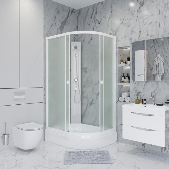 Душевая кабина Niagara Promo 110x80 см P110/80/26L/MT/BK, белый/матовое (безсиликоновая сборка) фото 3