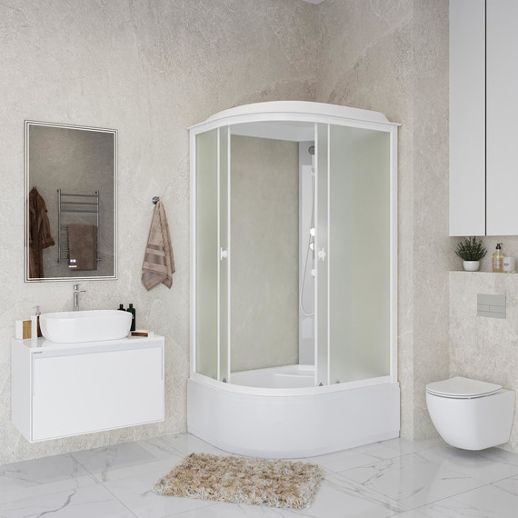 Душевая кабина Niagara Promo 120x90 см P120/90/40R/MT, белый/матовое (безсиликоновая сборка) фото 3