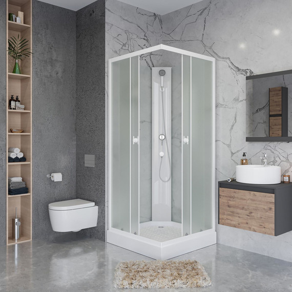 Душевая кабина Niagara Promo 90x90 см P90/13Q/MT/BK, белый/матовое (безсиликоновая сборка) фото 3