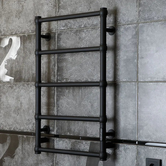 Полотенцесушитель электрический Тругор Ретро Пэк сп П5 500х800 мм (возможность скрытого подключения) 00-00046792, чёрный фото 3