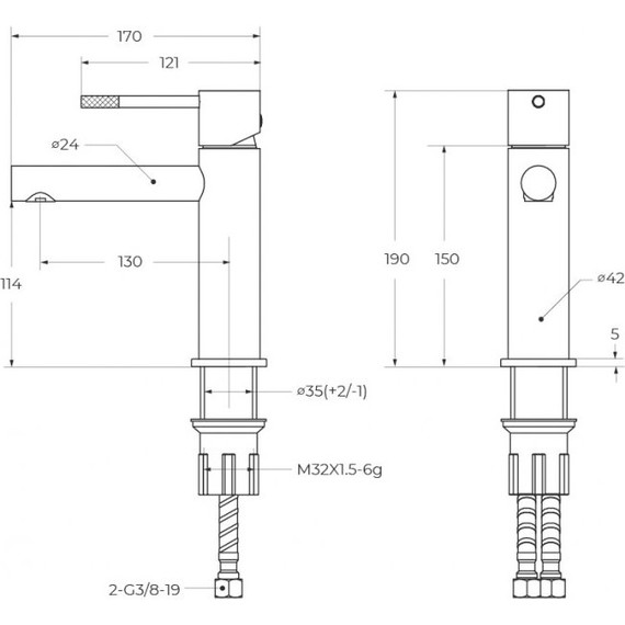 Смеситель для раковины Cezares RELAX-LS2-IN, сатин, Цвет производителя: сатин фото 4