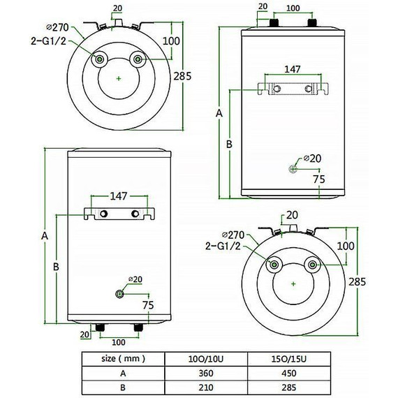 Водонагреватель (бойлер) Azario AZW 15 LUX на 15 л - 5 Водонагреватель (бойлер) Azario AZW 15 LUX на 15 л фото 5