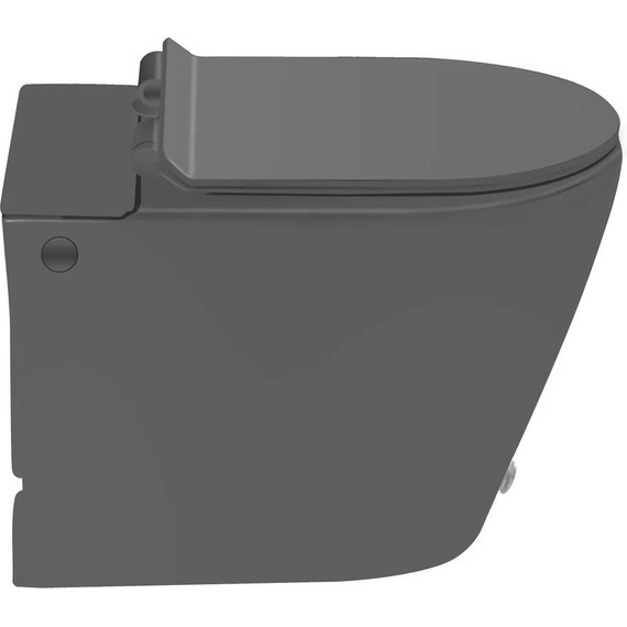 Унитаз приставной безободковый с импульсным смывом SantiLine SL-5030MB, чёрный фото 2