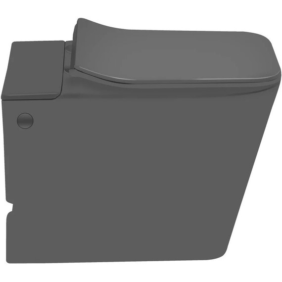 Унитаз приставной безободковый с импульсным смывом SantiLine SL-5033MB, чёрный фото 2