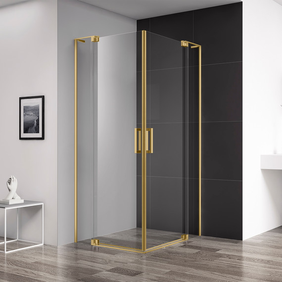 Душевое ограждение Cezares SLIDER-A-2-80/90-C-BORO (80-90)x(80-90) см (стекло 8 мм) брашированное золото/прозрачное - 2 Душевое ограждение Cezares SLIDER-A-2-80/90-C-BORO (80-90)x(80-90) см (стекло 8 мм) брашированное золото/прозрачное фото 2