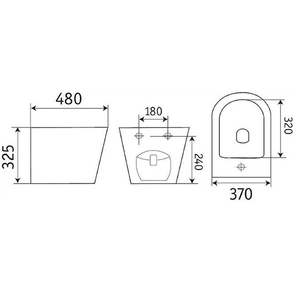 Биде подвесное CeramaLux 2342MB, чёрный матовый - 2 Биде подвесное CeramaLux 2342MB, чёрный матовый фото 2