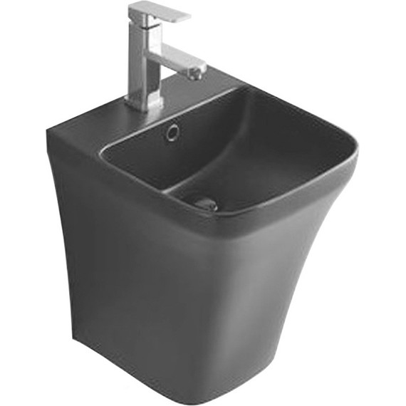 Раковина подвесная CeramaLux N 36 см 500PMB, чёрный матовый - 2 Раковина подвесная CeramaLux N 36 см 500PMB, чёрный матовый фото 2