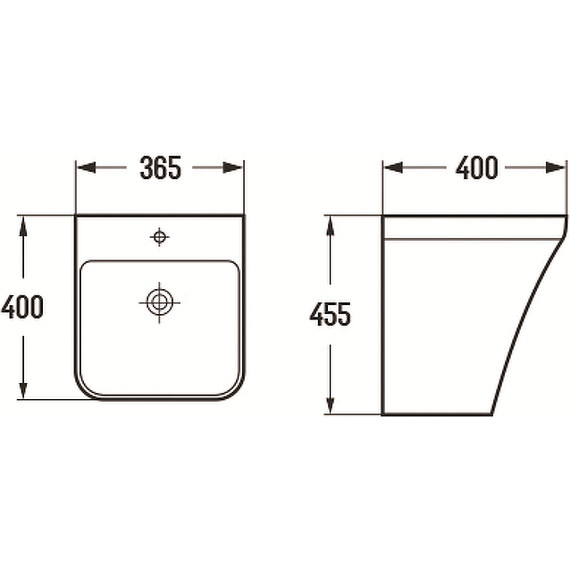 Раковина подвесная CeramaLux N 36 см 500PMB, чёрный матовый - 3 Раковина подвесная CeramaLux N 36 см 500PMB, чёрный матовый фото 3