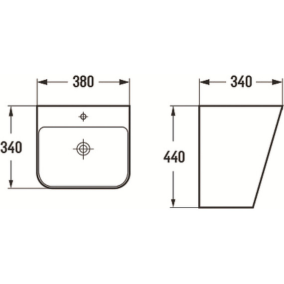 Раковина подвесная CeramaLux N 40 см 500QMB - 3 Раковина подвесная CeramaLux N 40 см 500QMB фото 3
