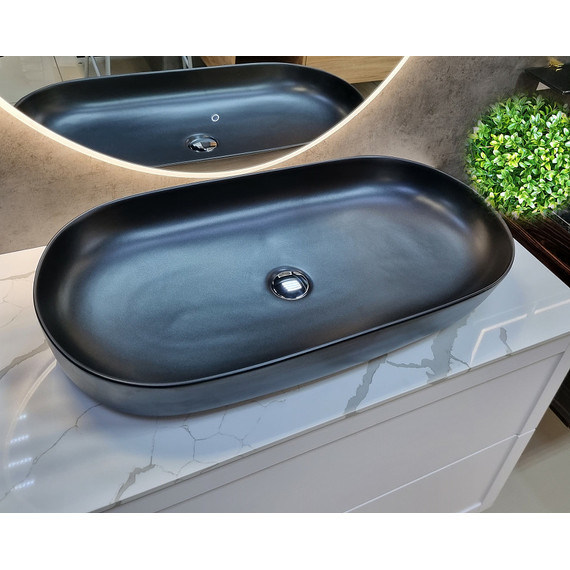 Раковина-чаша CeramaLux N 81 см 78327MB, чёрный матовый фото 3