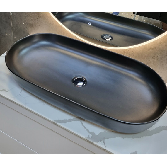 Раковина-чаша CeramaLux N 81 см 78327MB, чёрный матовый фото 4