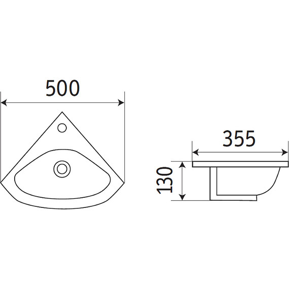 Раковина угловая CeramaLux 50 см 78378 фото 2