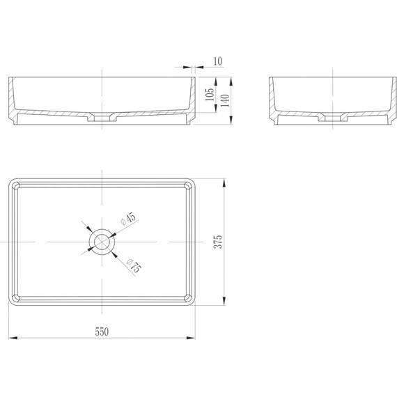 Раковина-чаша Abber Stein 55 см AS2634, белый матовый фото 7