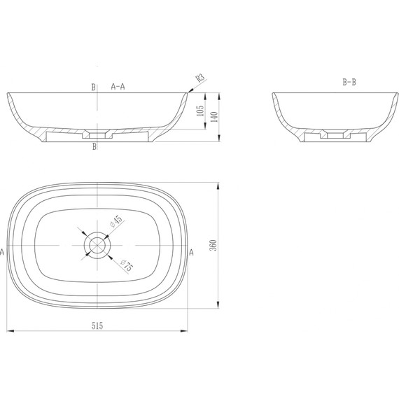 Раковина-чаша Abber Stein 51 см AS2637, белый матовый - 7 Раковина-чаша Abber Stein 51 см AS2637, белый матовый фото 7