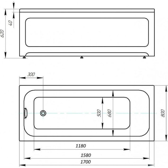 Ванна акриловая Aquatek Мия 170х80 см MIY170-0000032, Размер - мм: 1700х800 - 9 Ванна акриловая Aquatek Мия 170х80 см MIY170-0000032, Размер - мм: 1700х800 фото 9