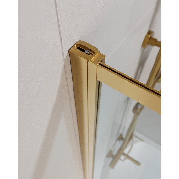 Шторка для ванны Cezares Slider VF-11 90 см, брашированное золото/прозрачное фото 4