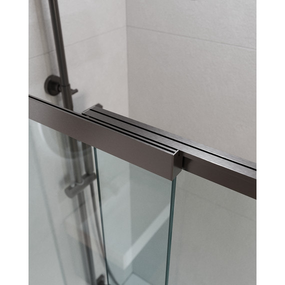 Шторка для ванны Cezares Slider VF-11 90 см, оружейная сталь/прозрачное - 3 Шторка для ванны Cezares Slider VF-11 90 см, оружейная сталь/прозрачное фото 3