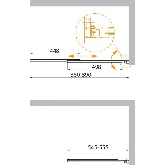 Шторка для ванны Cezares Slider VF-11 90 см, оружейная сталь/прозрачное - 6 Шторка для ванны Cezares Slider VF-11 90 см, оружейная сталь/прозрачное фото 6