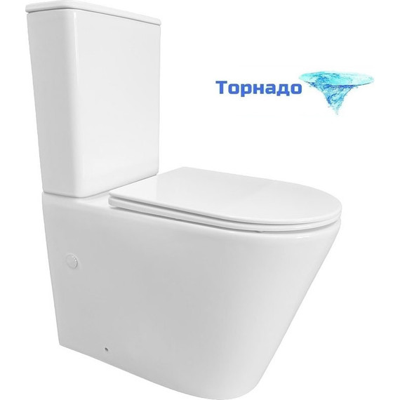 Унитаз-компакт CeramaLux TR2178-1 с крышкой микролифт (система смыва торнадо) фото 