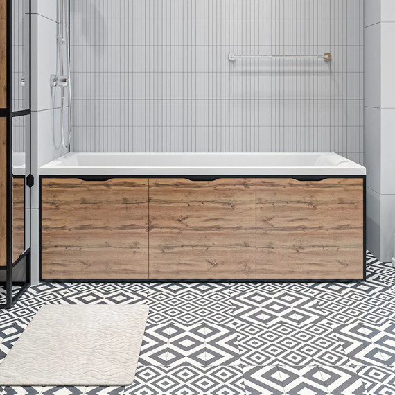 Панель фронтальная для ванны 1Marka Grunge Loft 170 см, дуб вотан фото 7