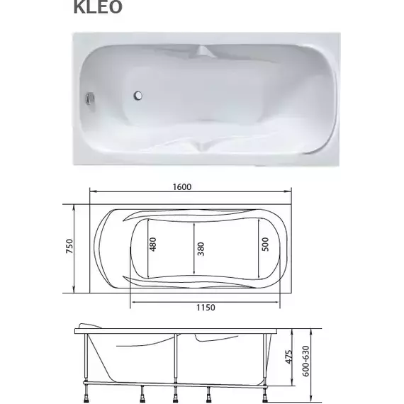 Ванна акриловая 1Marka Kleo 160x75 см фото 7