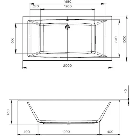 Ванна акриловая 1Marka Aelita MG 200x100 см, Размер - мм: 2000х1000 фото 7