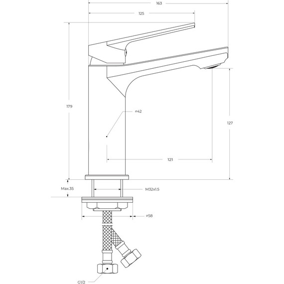 Смеситель для раковины Cezares COMFORT-LS-01-W0 фото 5