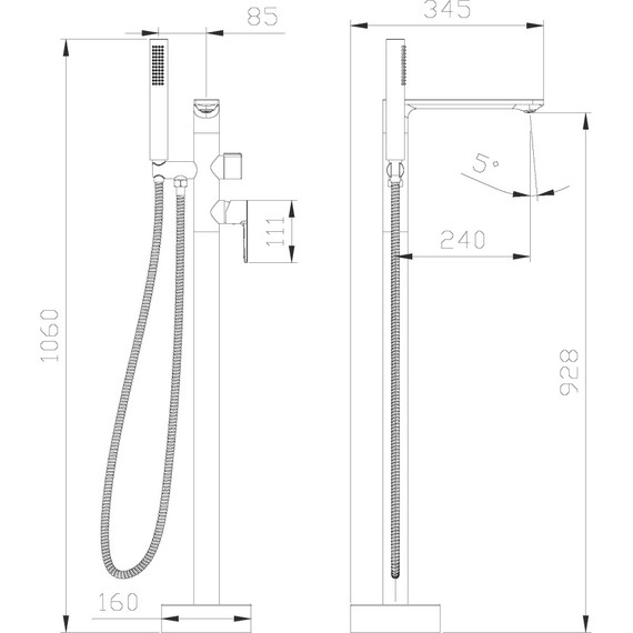 Смеситель для ванны Cezares LUX-VDP-01, Цвет производителя: хром - 11 Смеситель для ванны Cezares LUX-VDP-01, Цвет производителя: хром фото 11