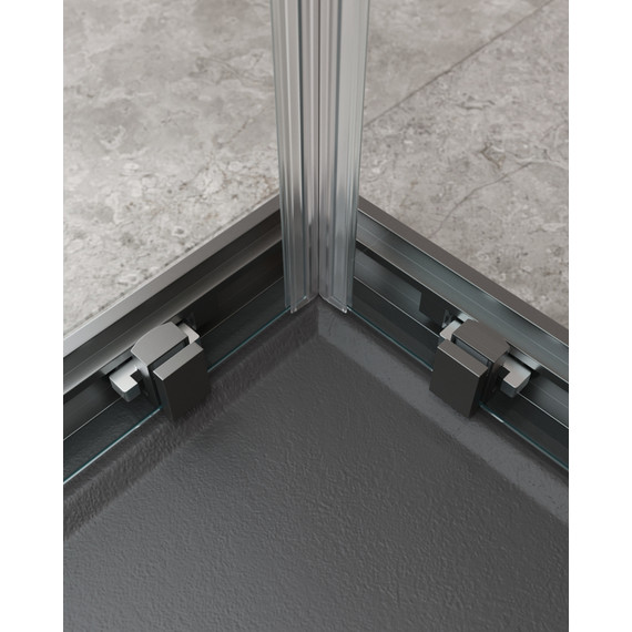 Душевое ограждение Cezares 100х100 см MOLVENO-A-2-100-C-GM-IV, оружейная сталь/прозрачное фото 5