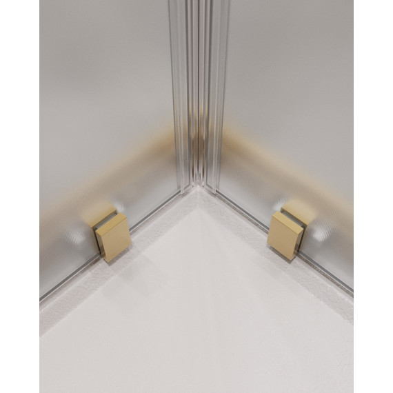 Душевое ограждение Cezares 90х90 см MOLVENO-A-2-90-P-BORO, брашированное золото/матовое фото 5